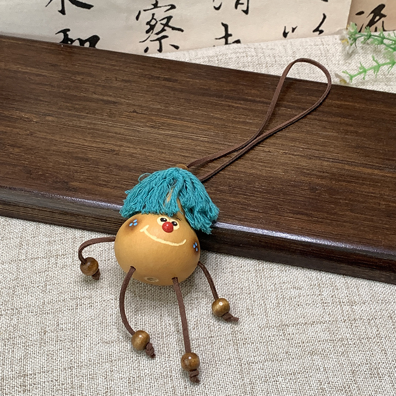 Drveni privjesak za ključeve s gravurom tikve, kineski stil, izlazak jeseni 2025