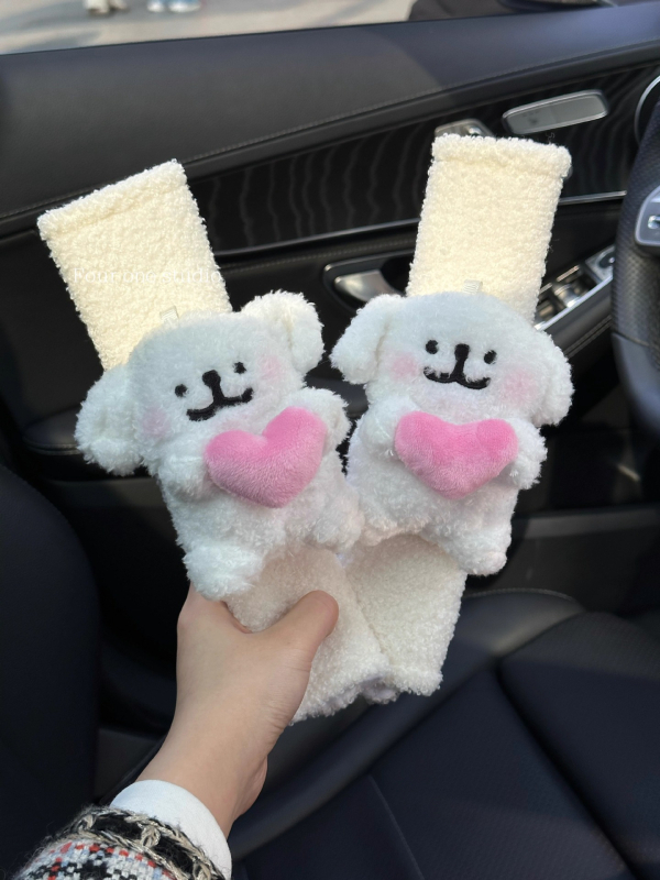 Βελούδινο κρεμαστό αυτοκινήτου με χαριτωμένο κουτάβι, στυλ καρτούν, εσωτερική διακόσμηση αυτοκινήτου, κρεμαστό για τον πίσω καθρέφτη