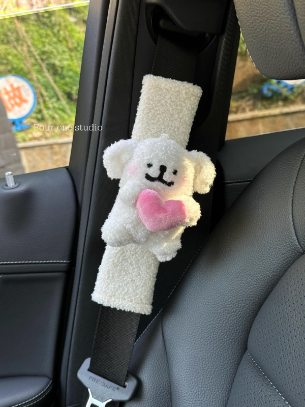 Βελούδινο κρεμαστό αυτοκινήτου με χαριτωμένο κουτάβι, στυλ καρτούν, εσωτερική διακόσμηση αυτοκινήτου, κρεμαστό για τον πίσω καθρέφτη