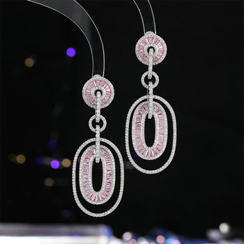 Naušnice Liyu Jewelry – Geometrijski bakreni dizajn, elektroplatina, iglice od srebra 925, vrhunski stil