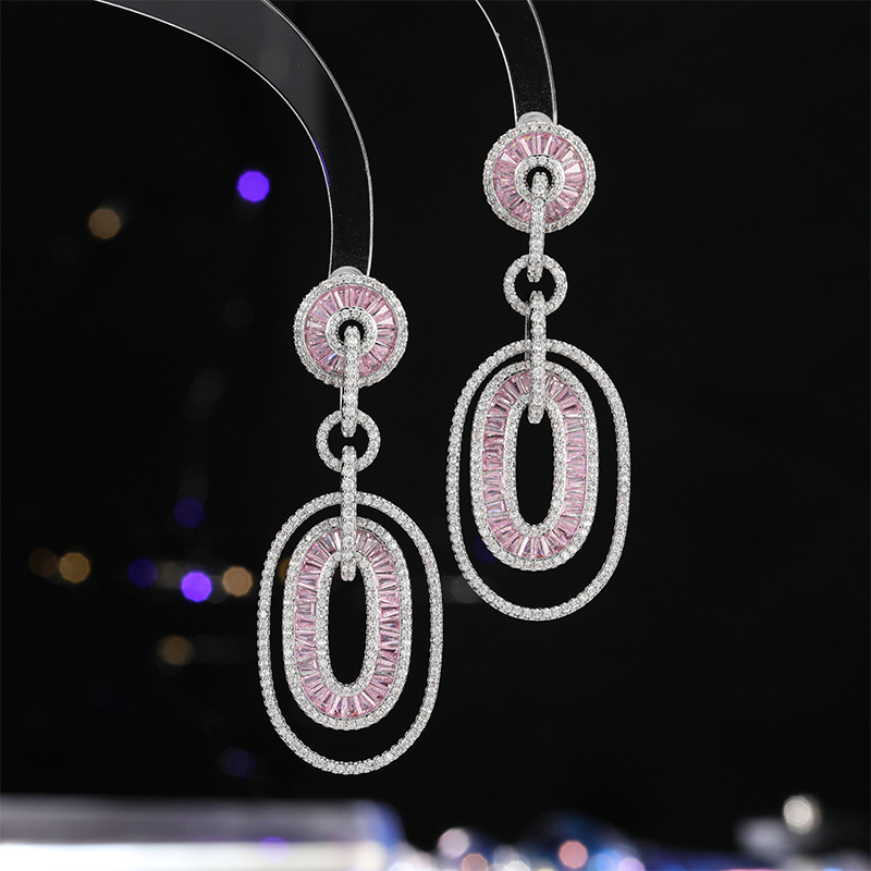 Naušnice Liyu Jewelry – Geometrijski bakreni dizajn, elektroplatina, iglice od srebra 925, vrhunski stil