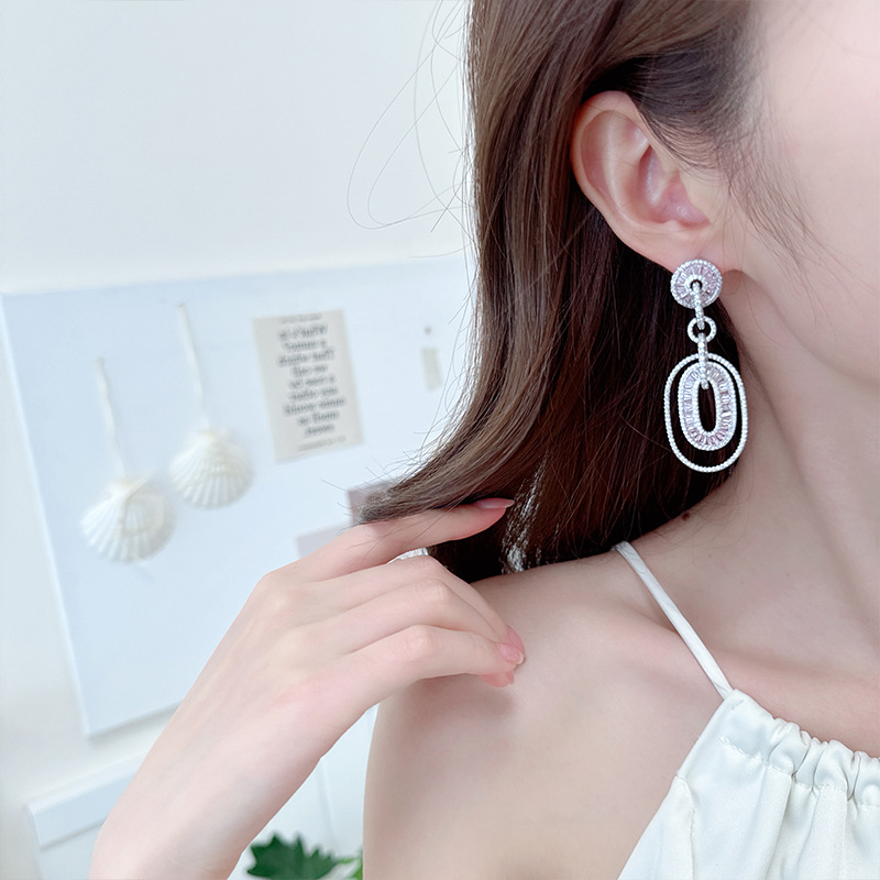Naušnice Liyu Jewelry – Geometrijski bakreni dizajn, elektroplatina, iglice od srebra 925, vrhunski stil