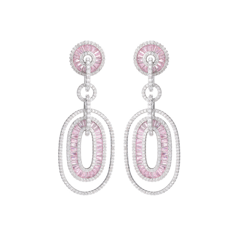 Naušnice Liyu Jewelry – Geometrijski bakreni dizajn, elektroplatina, iglice od srebra 925, vrhunski stil