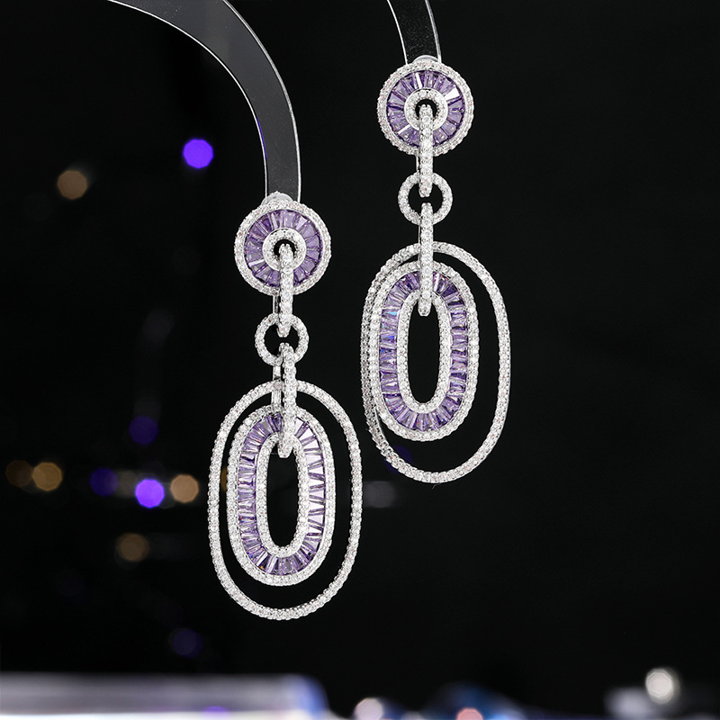 Naušnice Liyu Jewelry – Geometrijski bakreni dizajn, elektroplatina, iglice od srebra 925, vrhunski stil