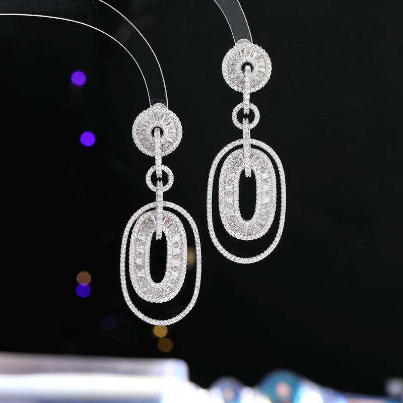 Naušnice Liyu Jewelry – Geometrijski bakreni dizajn, elektroplatina, iglice od srebra 925, vrhunski stil