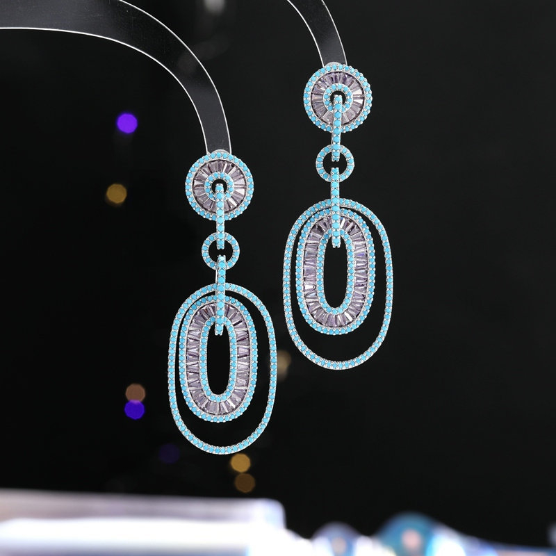Naušnice Liyu Jewelry – Geometrijski bakreni dizajn, elektroplatina, iglice od srebra 925, vrhunski stil