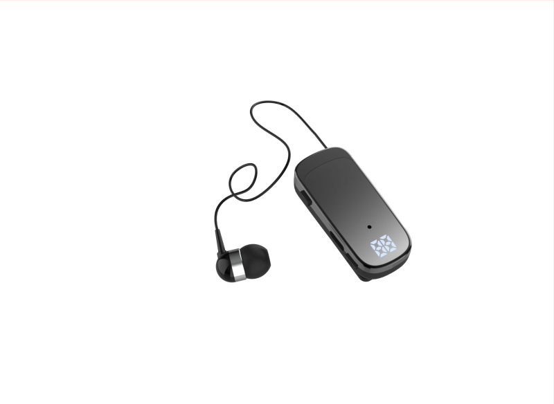 Bluetooth slušalica K65 s klipom za ovratnik, teleskopski kabel, in-ear dizajn, digitalni zaslon, jednostrani; Bluetooth 5.2, više od 8 sati trajanja, domet 10 m