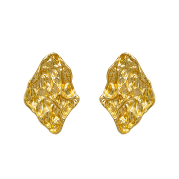 Naušnice od bakra, oblici vala i romba, galvanizirani premaz, lagani luksuzni stil za žene.