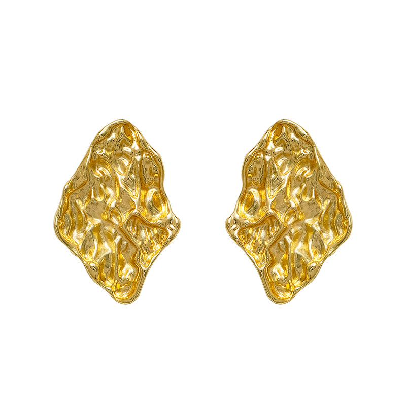 Naušnice od bakra, oblici vala i romba, galvanizirani premaz, lagani luksuzni stil za žene.