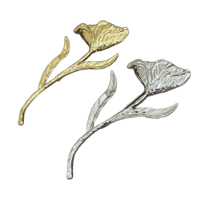Unisex broš od legure, metalni oblik lišća i cvijeta, vintage literarno-retro stil, elektroplatiranje