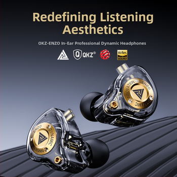QKZ Enzo Pro spēļu vadu ausu austiņas ar mikrofonu, In-ear dizains, kustīgs spoles draiveris, 1.2 m maināmais kabelis