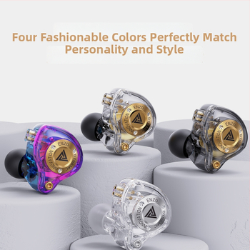 QKZ Enzo Pro spēļu vadu ausu austiņas ar mikrofonu, In-ear dizains, kustīgs spoles draiveris, 1.2 m maināmais kabelis