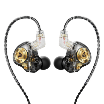 QKZ Enzo Pro spēļu vadu ausu austiņas ar mikrofonu, In-ear dizains, kustīgs spoles draiveris, 1.2 m maināmais kabelis