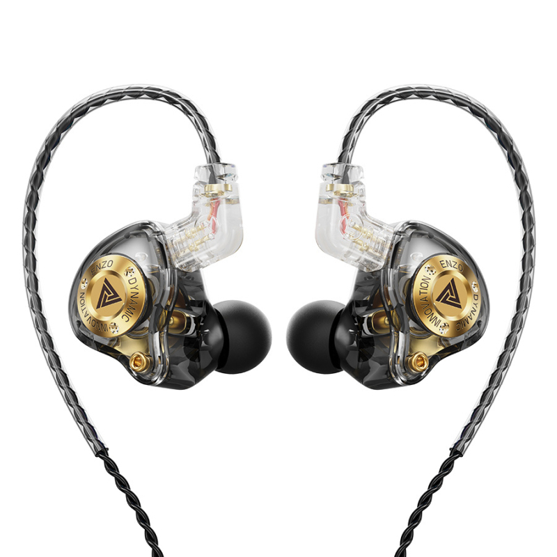 QKZ Enzo Pro spēļu vadu ausu austiņas ar mikrofonu, In-ear dizains, kustīgs spoles draiveris, 1.2 m maināmais kabelis