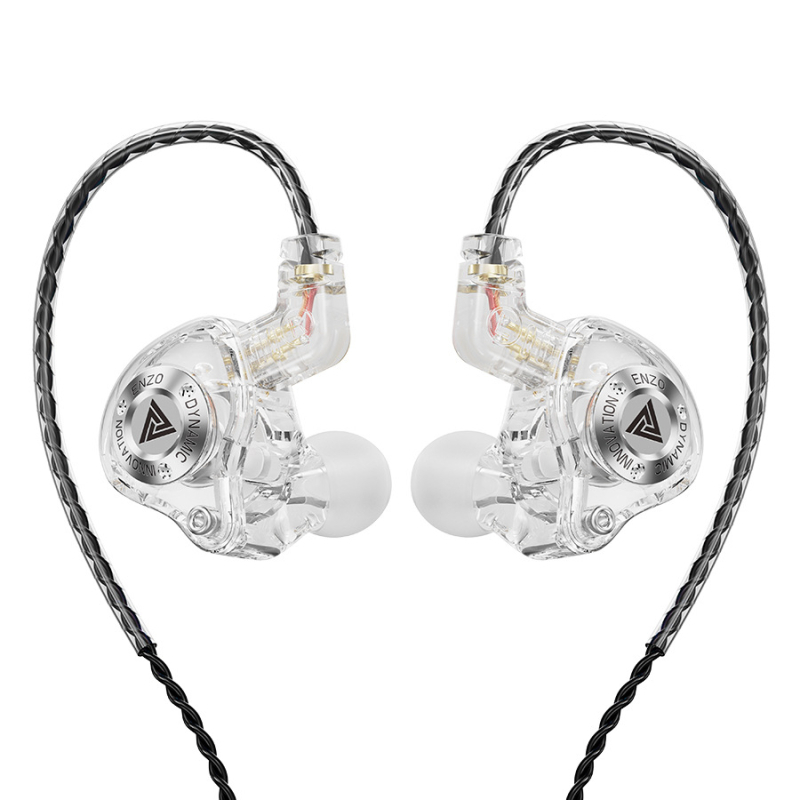 QKZ Enzo Pro spēļu vadu ausu austiņas ar mikrofonu, In-ear dizains, kustīgs spoles draiveris, 1.2 m maināmais kabelis