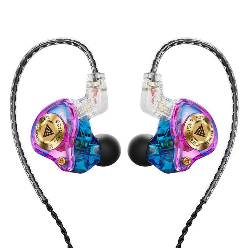 QKZ Enzo Pro spēļu vadu ausu austiņas ar mikrofonu, In-ear dizains, kustīgs spoles draiveris, 1.2 m maināmais kabelis