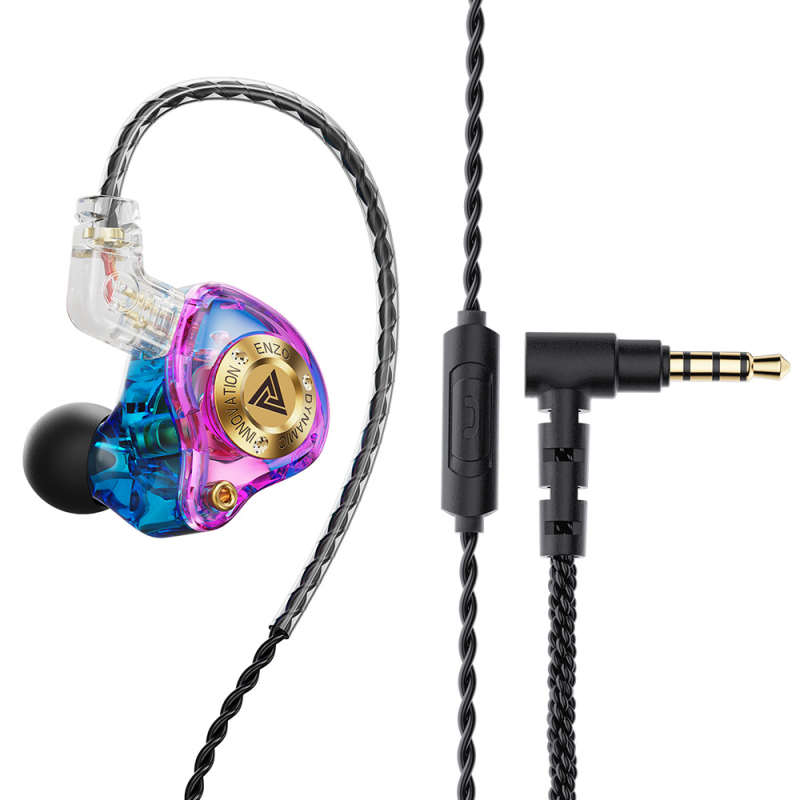 QKZ Enzo Pro spēļu vadu ausu austiņas ar mikrofonu, In-ear dizains, kustīgs spoles draiveris, 1.2 m maināmais kabelis