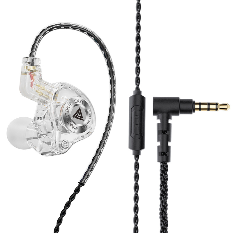 QKZ Enzo Pro spēļu vadu ausu austiņas ar mikrofonu, In-ear dizains, kustīgs spoles draiveris, 1.2 m maināmais kabelis