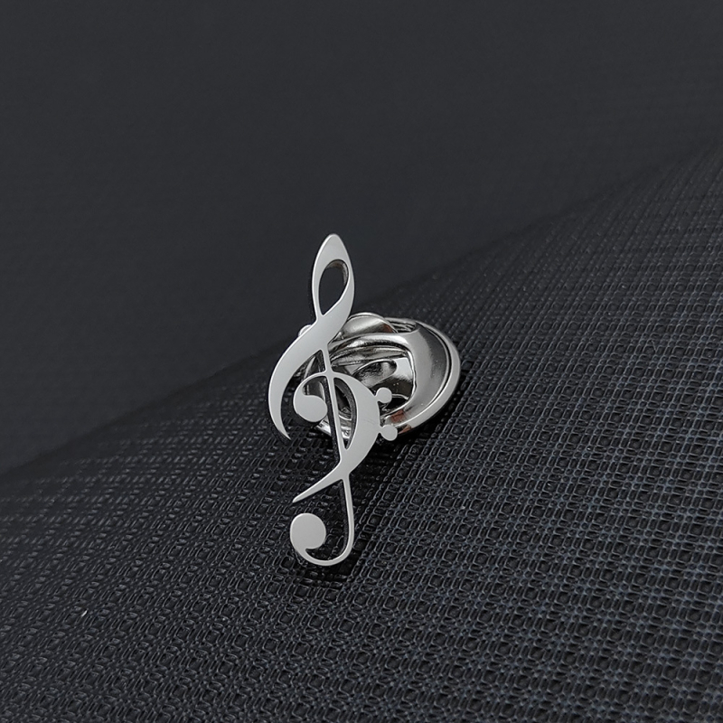Minimalistička broš s glazbenim simbolom, metalni geometrijski oblik, unisex originalni dizajn, elektroplatiranje; dekoracija i dar