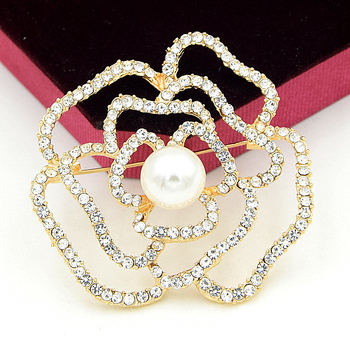 Брошка от сплав, унисекс стил, флорална украса, електроплакирана повърхност, идеална за подарък.