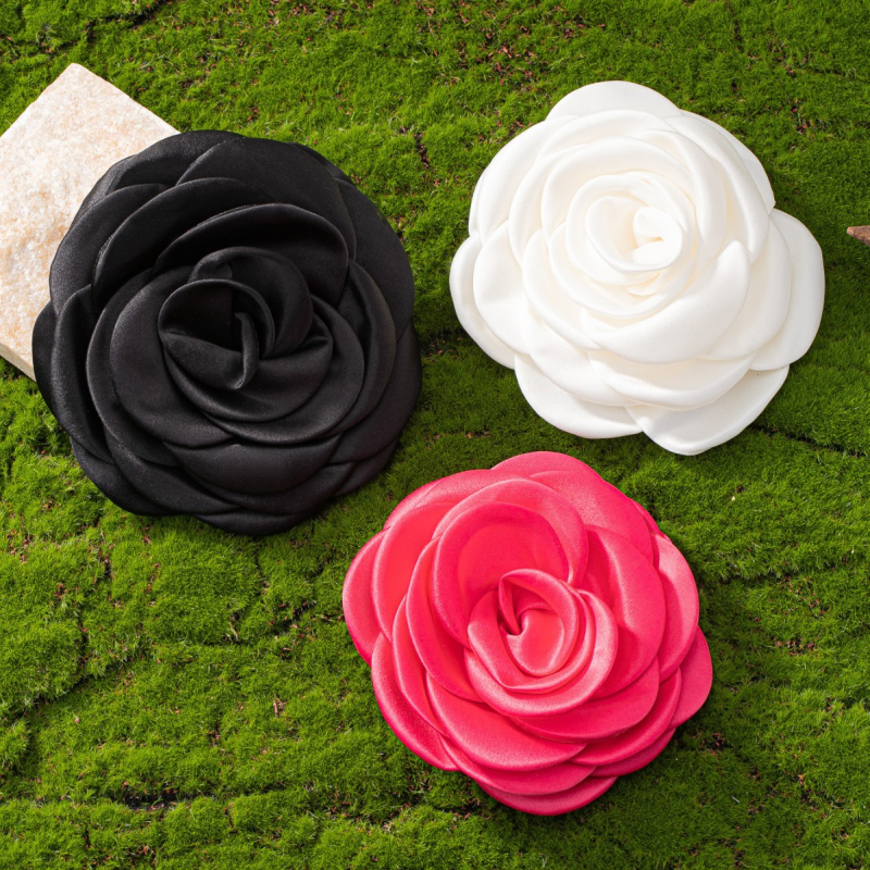 Virágkitűző kamélia, elegáns stílus, poliészter anyag, kézi készítés, testreszabható