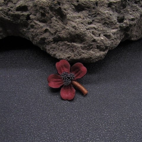 Брошка – флорална, оригинален дизайн, плат, подходяща за шал и яке, за сватба