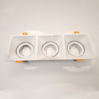 LED mennyezeti ház alumínium kivitel MR16/GU10 beépített készlettel, fém kivitel, polírozott és porfestett felület, modell 91 dupla gyűrű, lakossági és kereskedelmi felhasználásra