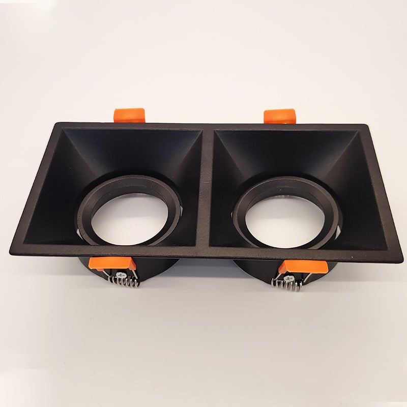 LED mennyezeti ház alumínium kivitel MR16/GU10 beépített készlettel, fém kivitel, polírozott és porfestett felület, modell 91 dupla gyűrű, lakossági és kereskedelmi felhasználásra