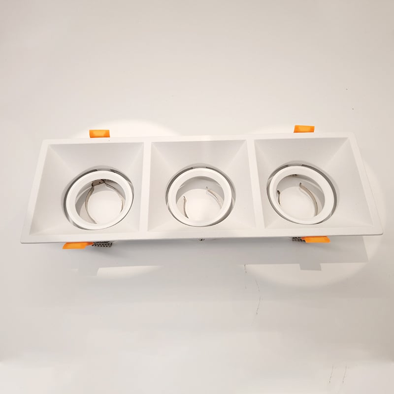 LED mennyezeti ház alumínium kivitel MR16/GU10 beépített készlettel, fém kivitel, polírozott és porfestett felület, modell 91 dupla gyűrű, lakossági és kereskedelmi felhasználásra