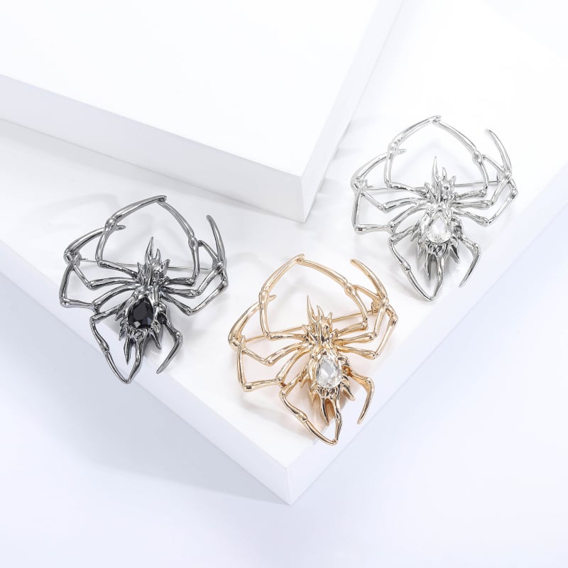 Broš s paukovim motivom od legure – unisex minimalistički dizajn insekta, dijamantna obrada