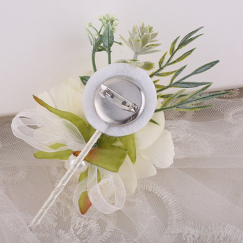 Сватбен корсаж за главен шафер и шаферки – корейски стил, плат, 5×10 cm, възможност за персонализация