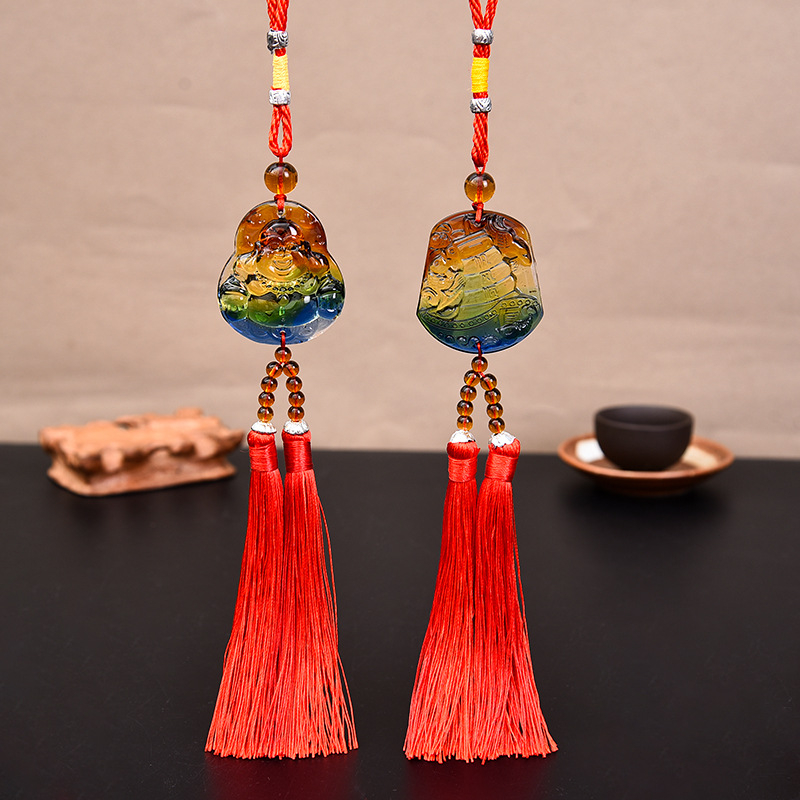 Γυάλινο κρεμαστό αυτοκινήτου για καθρέπτη οπισθοπορείας – στυλ κινεζικής παράδοσης, εσωτερική διακόσμηση, διακόσμηση αυτοκινήτου