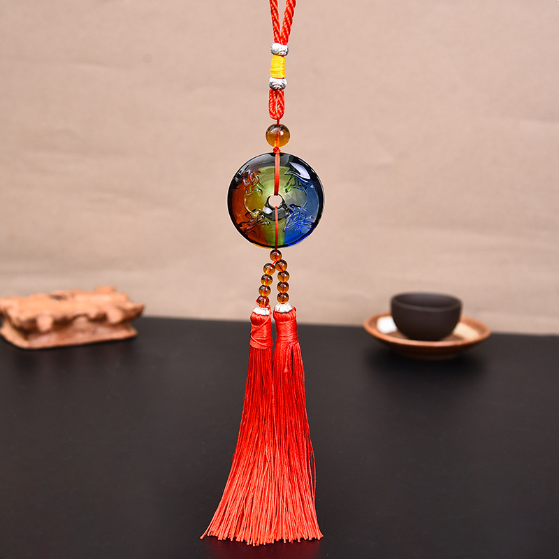 Γυάλινο κρεμαστό αυτοκινήτου για καθρέπτη οπισθοπορείας – στυλ κινεζικής παράδοσης, εσωτερική διακόσμηση, διακόσμηση αυτοκινήτου