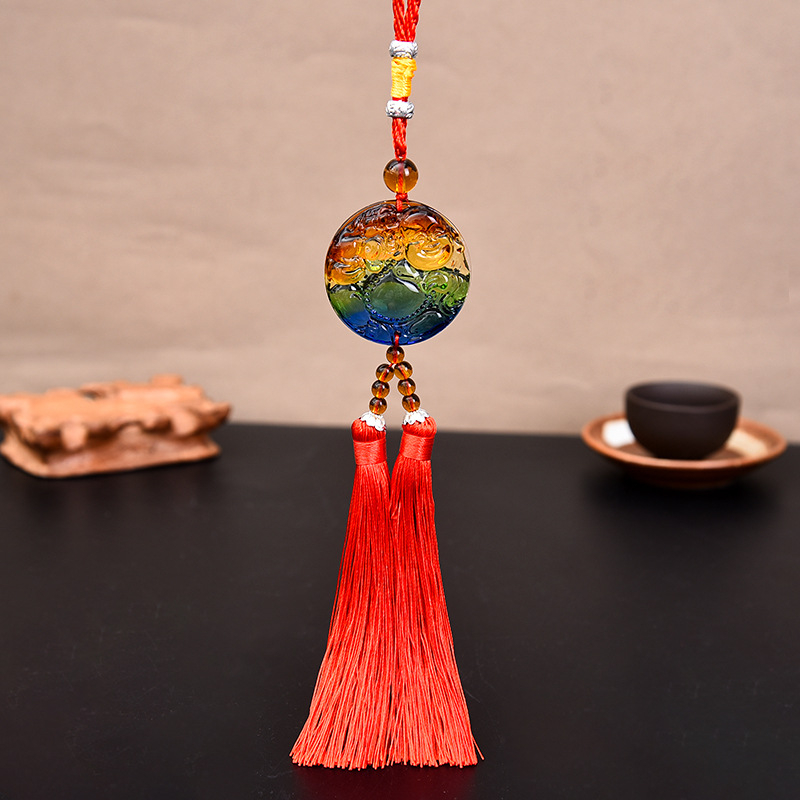 Γυάλινο κρεμαστό αυτοκινήτου για καθρέπτη οπισθοπορείας – στυλ κινεζικής παράδοσης, εσωτερική διακόσμηση, διακόσμηση αυτοκινήτου