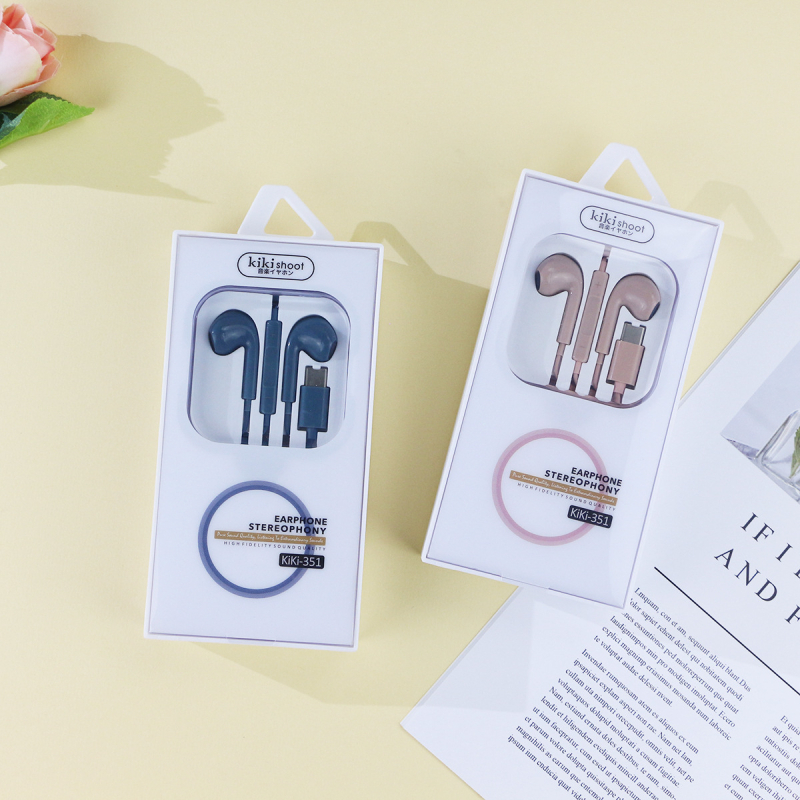 In-ear slúchadlá s káblom Type-C s mikrofónom, model ki-351, dĺžka káblu 1,2 m