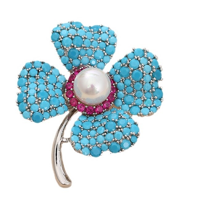 Corsage kitűző ötvözet anyaggal, természetes uniszex stílus, gyémántkezelés, ametiszt kristály