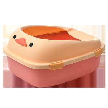 Κάδος άμμου γάτας με προστασία κατά των πιτσιλισμάτων, ημικλειστός σχεδιασμός, αφαιρούμενο κούμπωμα, εύκολος καθαρισμός, κατασκευασμένος από PP