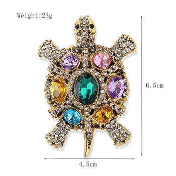 Brosa s Kornjačom s dijamantima – legura, INS stil, oblik životinje, otisak, multifunkcionalno, unisex