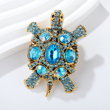 Brosa s Kornjačom s dijamantima – legura, INS stil, oblik životinje, otisak, multifunkcionalno, unisex