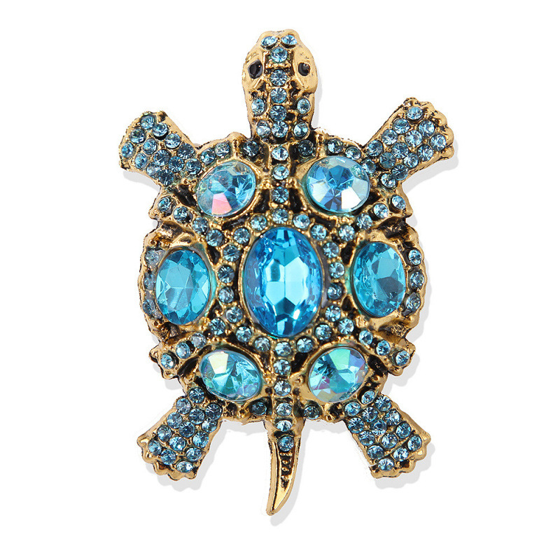 Brosa s Kornjačom s dijamantima – legura, INS stil, oblik životinje, otisak, multifunkcionalno, unisex