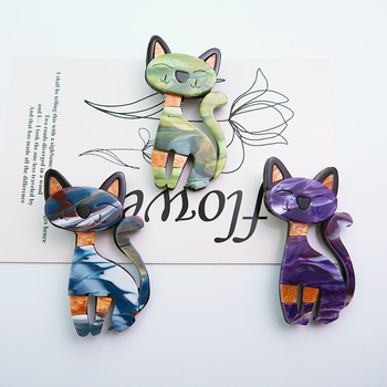 Macskát formázó akril brooch, rajzfilmszerű stílus, környezetbarát feldolgozás, dekoráció, ajándék, uniszex