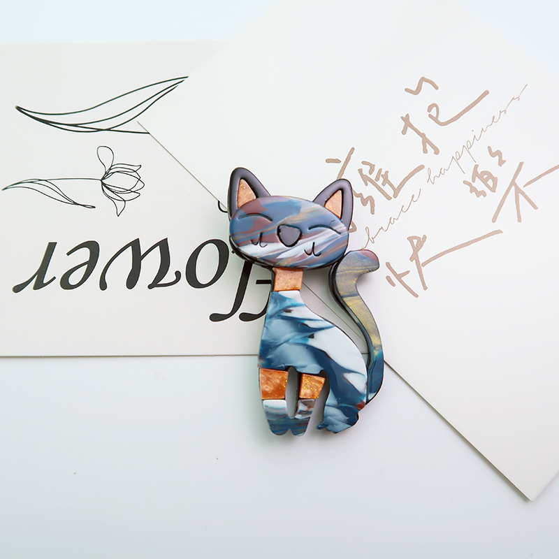 Macskát formázó akril brooch, rajzfilmszerű stílus, környezetbarát feldolgozás, dekoráció, ajándék, uniszex