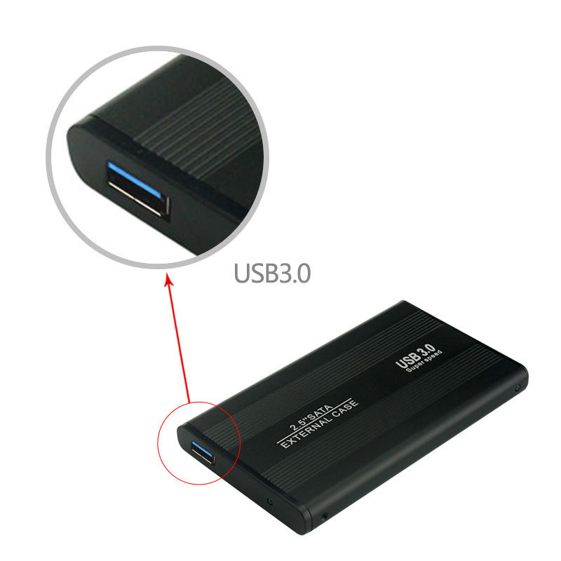 SATA merevlemez külső tok USB 3.0, alumínium ötvözet, külső tokozás, támogatás akár 2000 GB