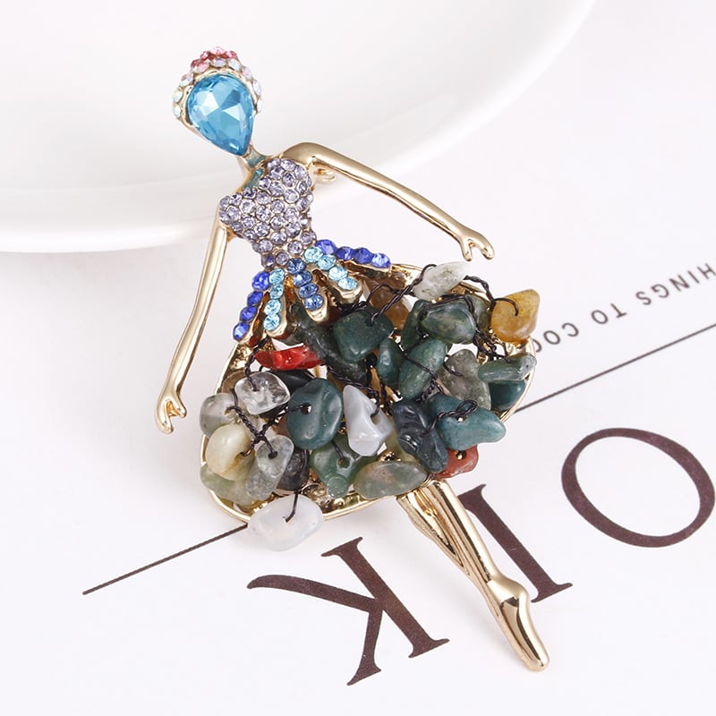 Broš od legure, cvjetni oblik, elektroplatirani premaz, vintage umjetnički stil, za žene