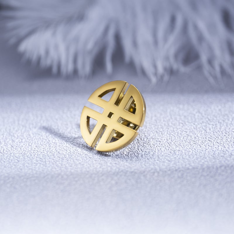Kelta szimbólum kitűző, rozsdamentes acél, retro stílus, geometriai dizájn, elektroplatált, esküvői ajándék