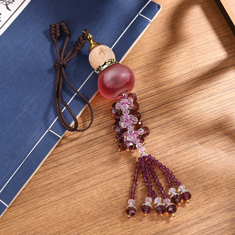 Ρητίνη κρυστάλλινο γκούρντ αυτοκινήτου αρωματοθεραπείας με φιάλη αιθέριου ελαίου, παραδοσιακό κινεζικό στυλ