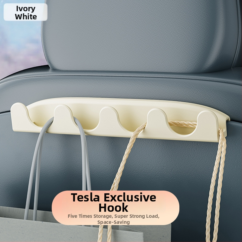 Háčik do auta na zadné sedadlo na skladovanie, kompatibilný s Tesla Model 3/Y, plast, minimalistický štýl