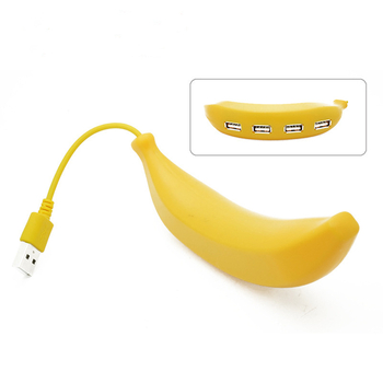 USB 2.0 4-portový banánový hub, 480 Mbps, kábel dĺžky 15 cm, bez externého napájania, model CQSD-006