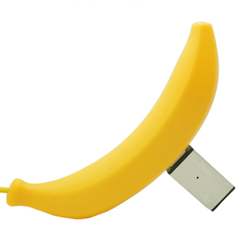 USB 2.0 4-portový banánový hub, 480 Mbps, kábel dĺžky 15 cm, bez externého napájania, model CQSD-006