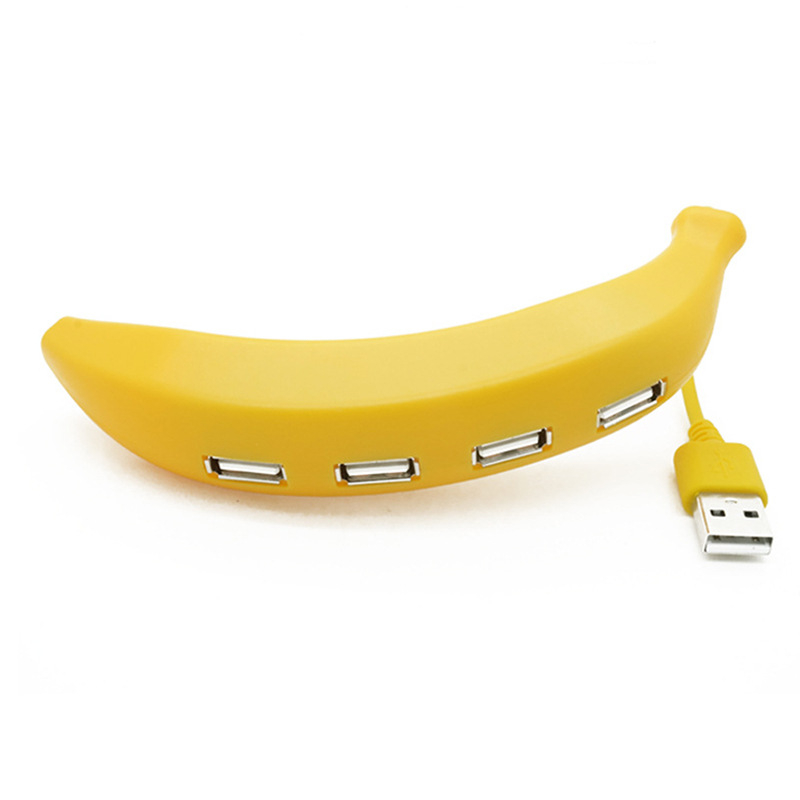 USB 2.0 4-portový banánový hub, 480 Mbps, kábel dĺžky 15 cm, bez externého napájania, model CQSD-006